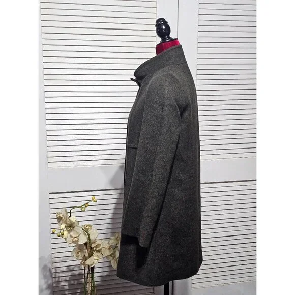 Jimmy Hourihan Women's Gray Wool Swing Coat Size M (E 40) Made In Spain 2939 - Picture 4 of 15